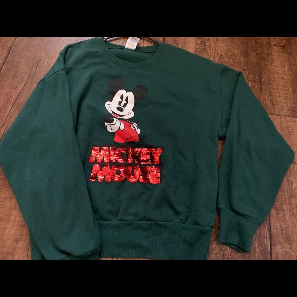 Dark Green Mickey Mouse Sweater !!